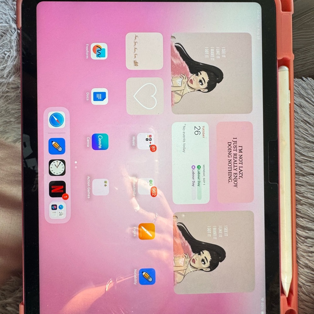 Apple Tablet with Pink Cover